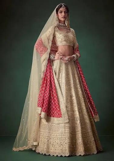 Golden Zari Heavy Bridal Lehenga