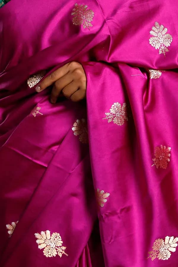 Himalayan Crimson Silk Banarasi Saree