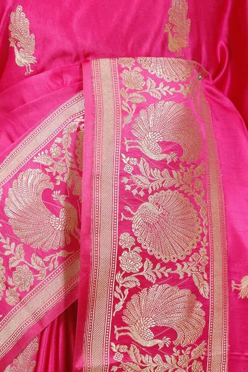 Himalayan Crimson Silk Banarasi Saree